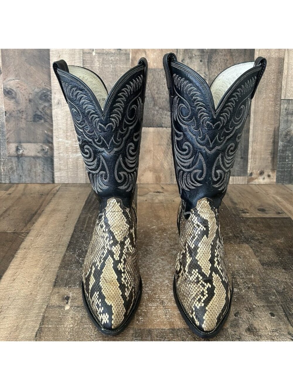 Olathe Vintage Snakeskin Western Cowboy Boots Mens 7 EE